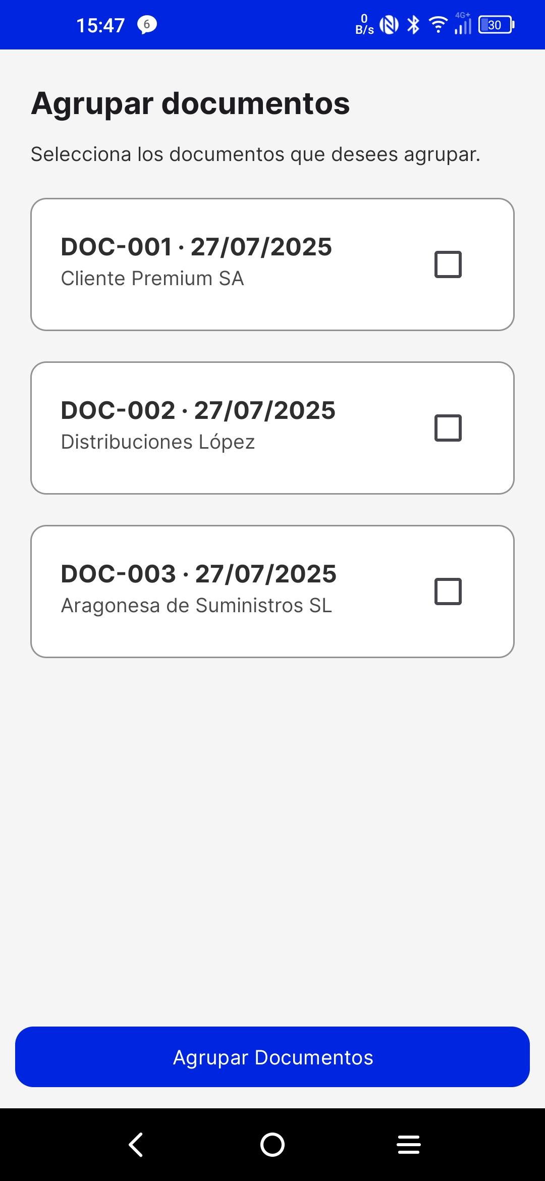Agrupación inteligente de cajas en PDA